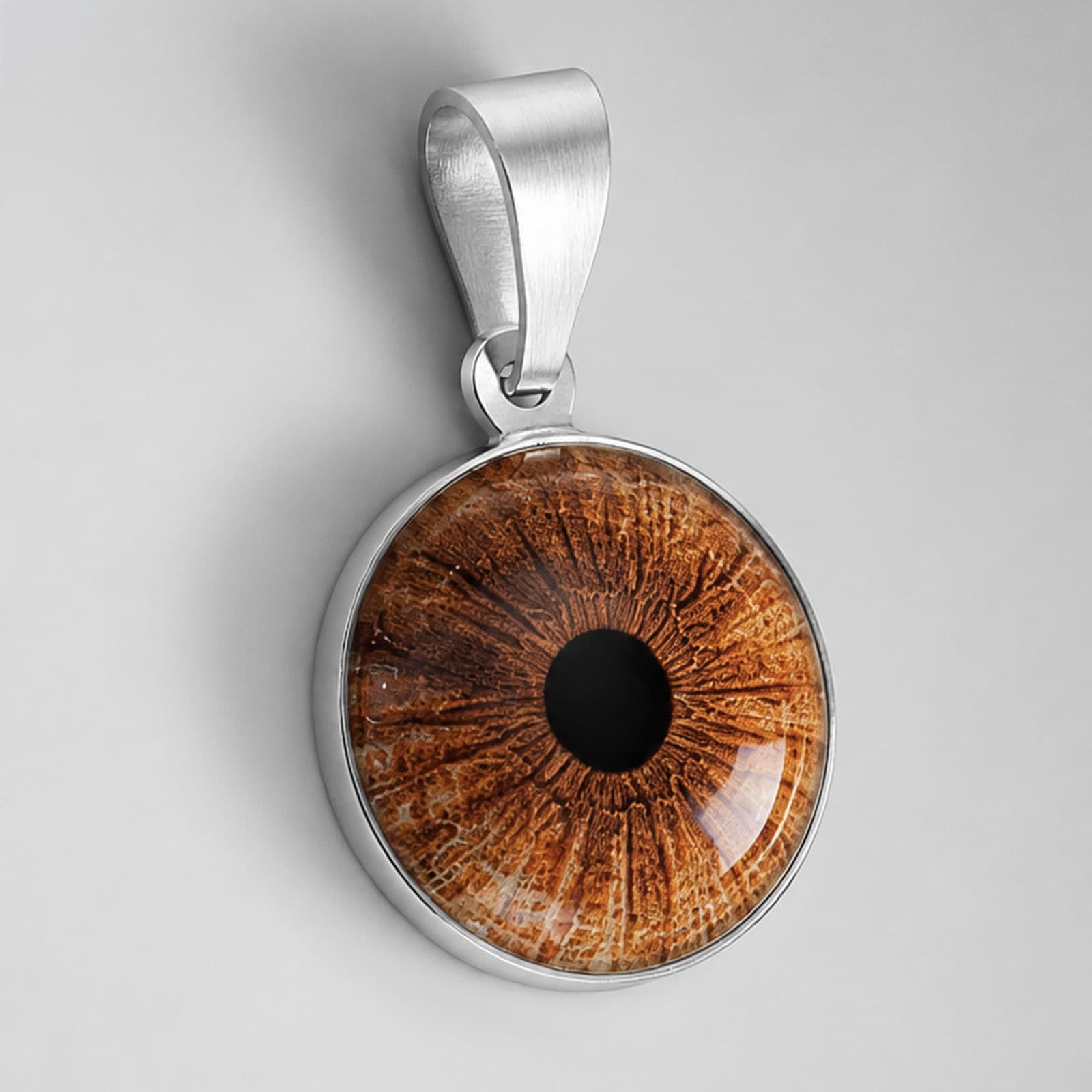 Dije de plata personalizado con fotografía de iris